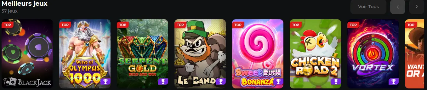 Catalogue de jeux du casino – slots, tables et casino en direct sur une seule page