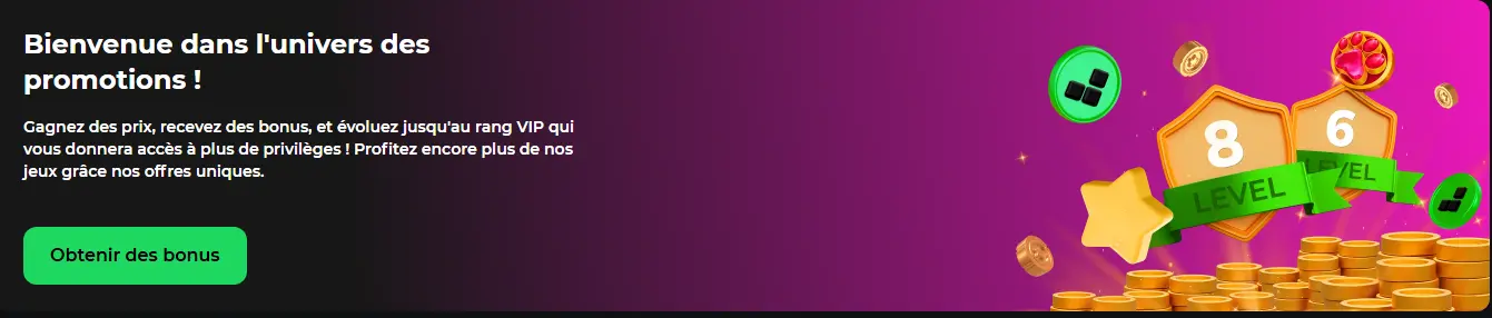 Bonus de bienvenue – offre pour la première inscription et premier dépôt